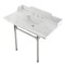 Kingston Brass 36 Carrara Marble Console Sink with Stainless Steel Legs, Marble WhitePolished Nickel LMS36M8SQ6ST - alternate 1